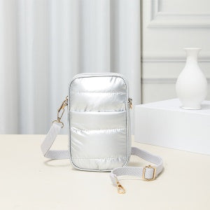 Bronze Metalic/Puffy Cross Body Bag/jj