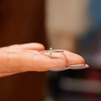 925 Sterling Silver Cross Ring nt