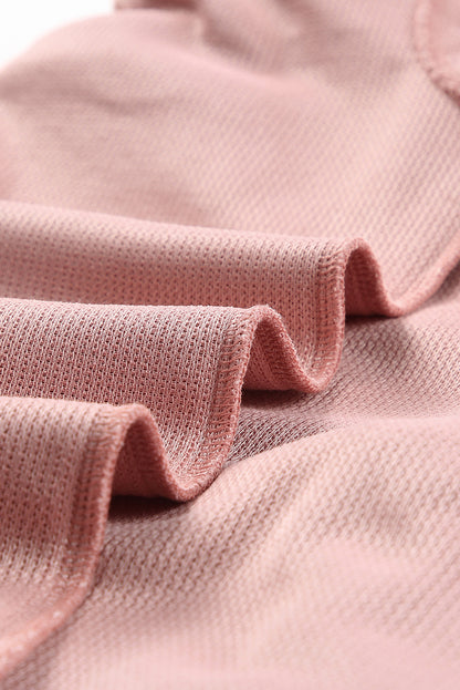 Plus Size Heart Sequin Dusty Pink Round Neck Sweatshirt