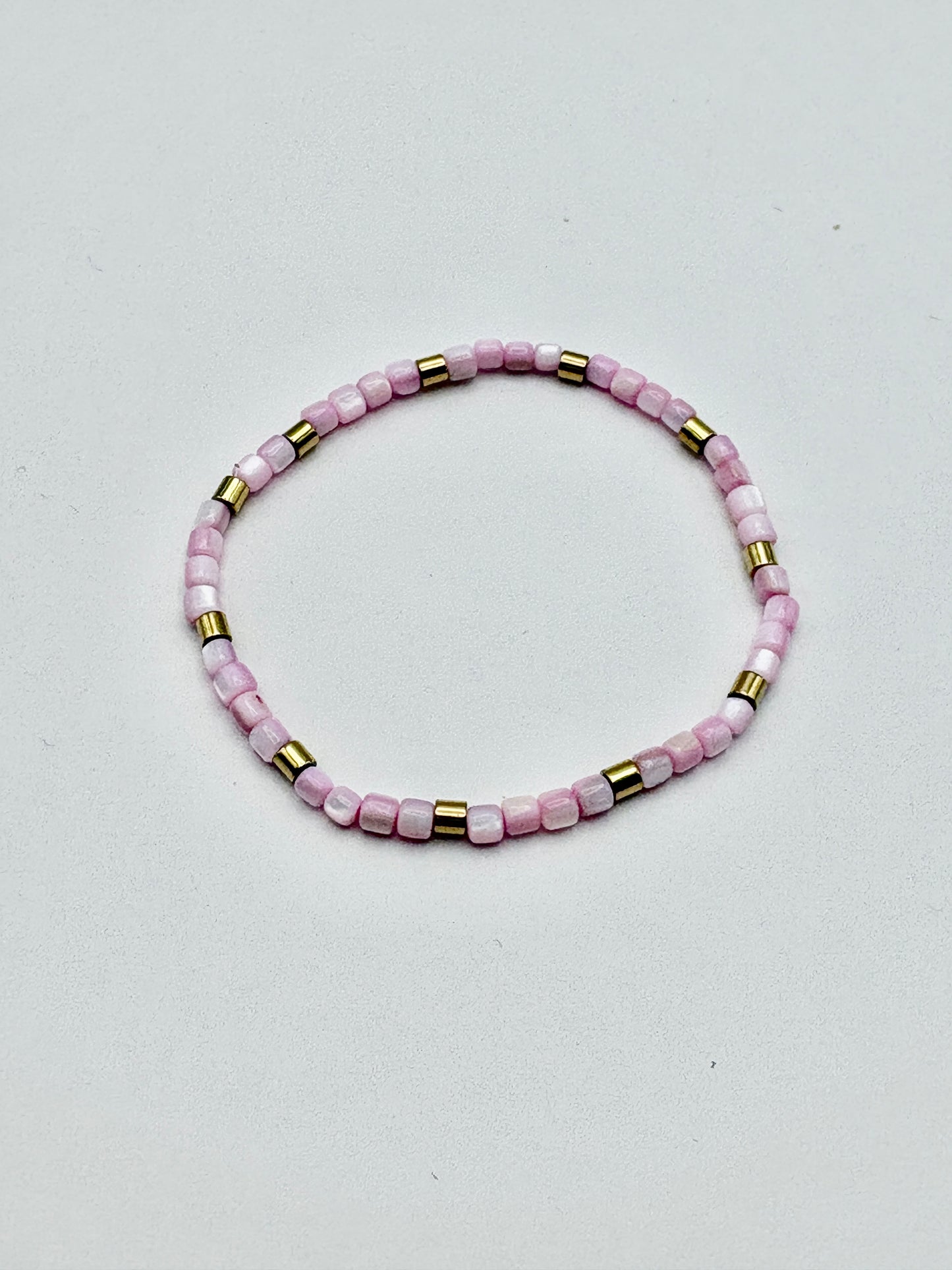 Bohemian Natural Shell Bracelet/Baby Pink/jj/Code #2
