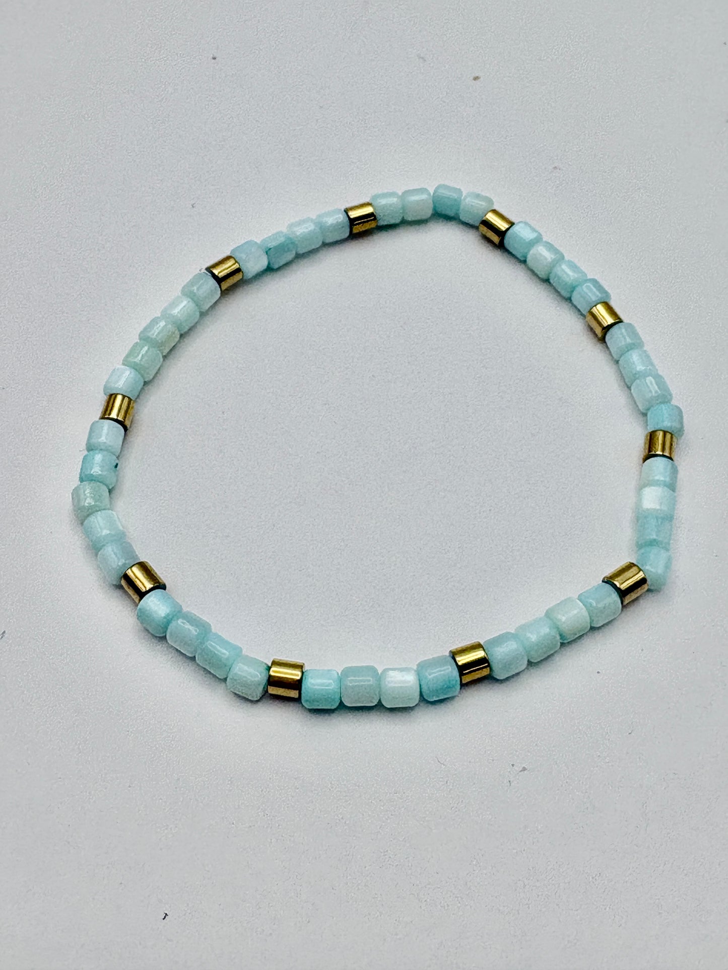 Bohemian Natural Shell Bracelet/Baby Blue/jj/Code #2