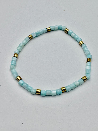 Bohemian Natural Shell Bracelet/Baby Blue/jj/Code #2