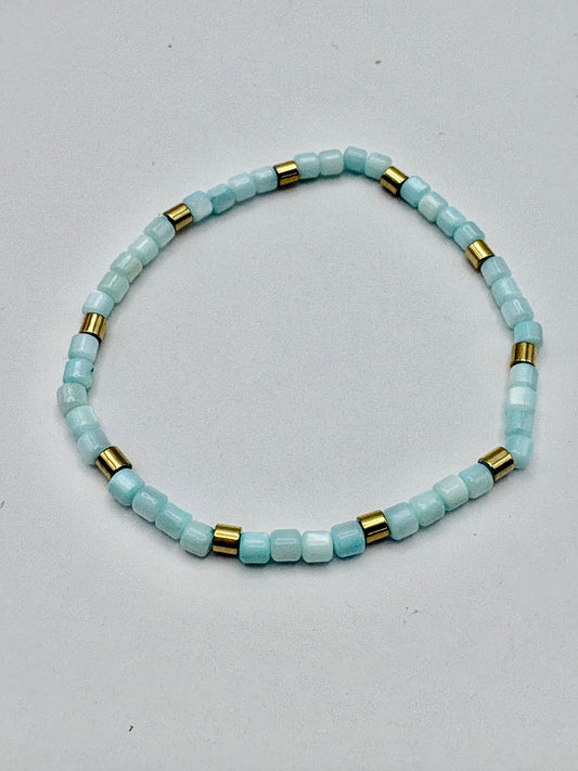 Bohemian Natural Shell Bracelet/Baby Blue/jj/Code #2
