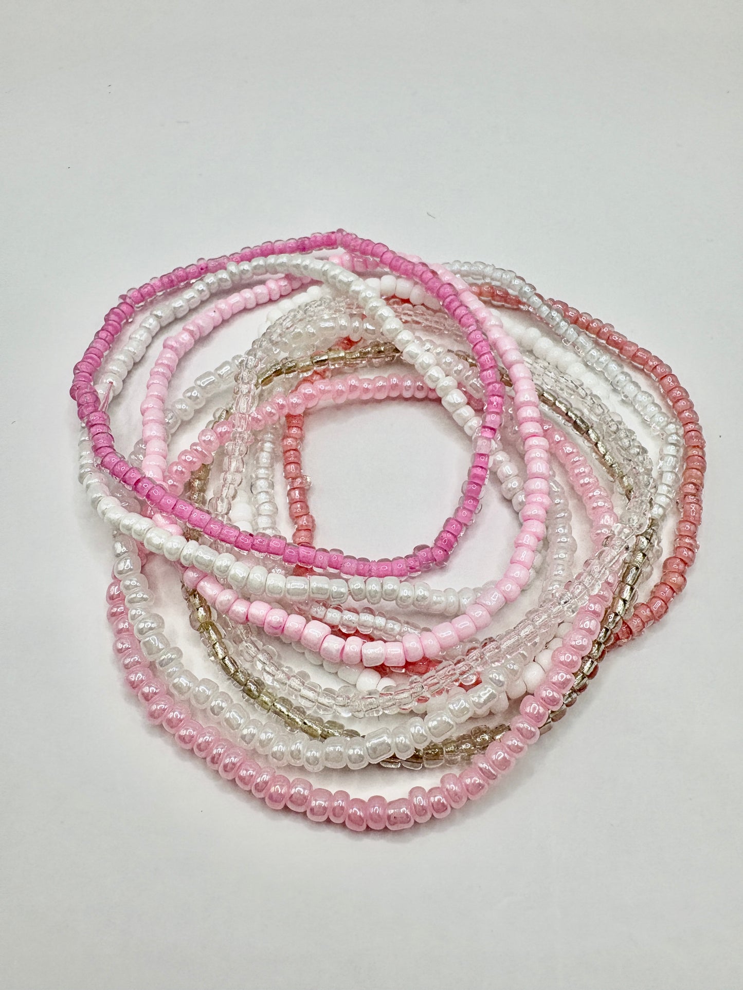 Clearly to Pink Cluster Bracelet/jj/Code #9