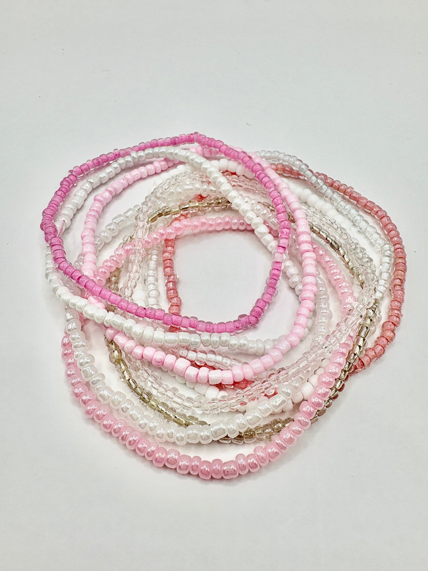 Clearly to Pink Cluster Bracelet/jj/Code #9