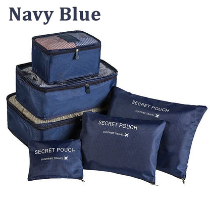 6-Piece Travel Storage Bag Set – Waterproof & Spacious/assorted colors al/tt