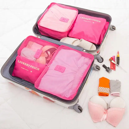 6-Piece Travel Storage Bag Set – Waterproof & Spacious/assorted colors al/tt