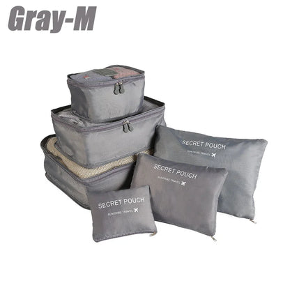 6-Piece Travel Storage Bag Set – Waterproof & Spacious/assorted colors al/tt