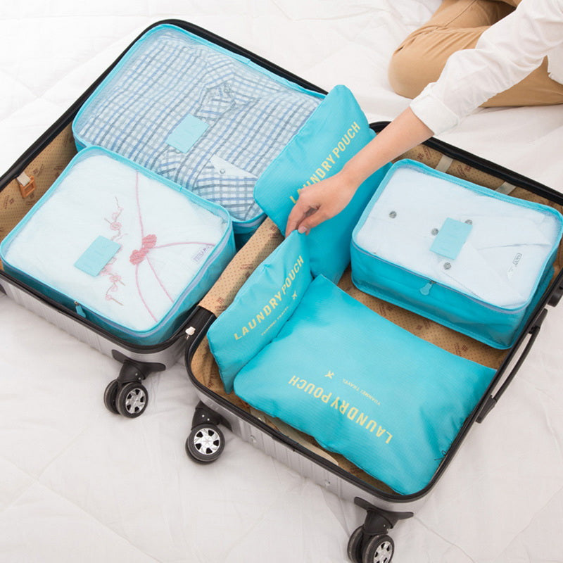 6-Piece Travel Storage Bag Set – Waterproof & Spacious/assorted colors al/tt