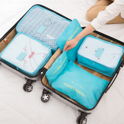 6-Piece Travel Storage Bag Set – Waterproof & Spacious/assorted colors al/tt