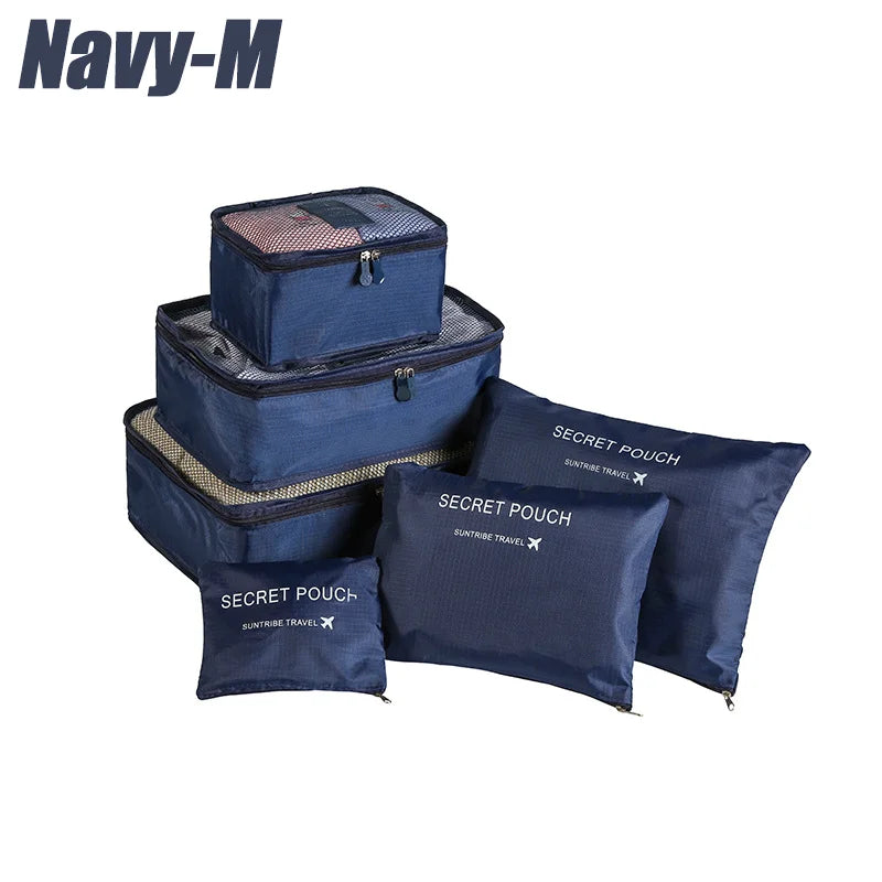 6-Piece Travel Storage Bag Set – Waterproof & Spacious/assorted colors al/tt
