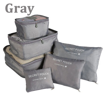 6-Piece Travel Storage Bag Set – Waterproof & Spacious/assorted colors al/tt