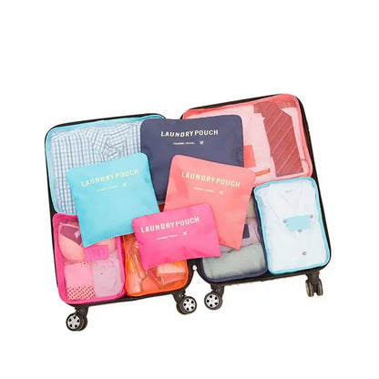 6-Piece Travel Storage Bag Set – Waterproof & Spacious/assorted colors al/tt