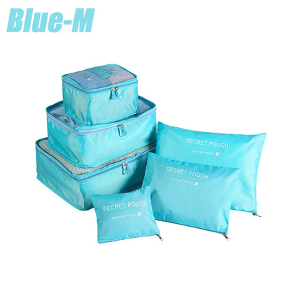 6-Piece Travel Storage Bag Set – Waterproof & Spacious/assorted colors al/tt