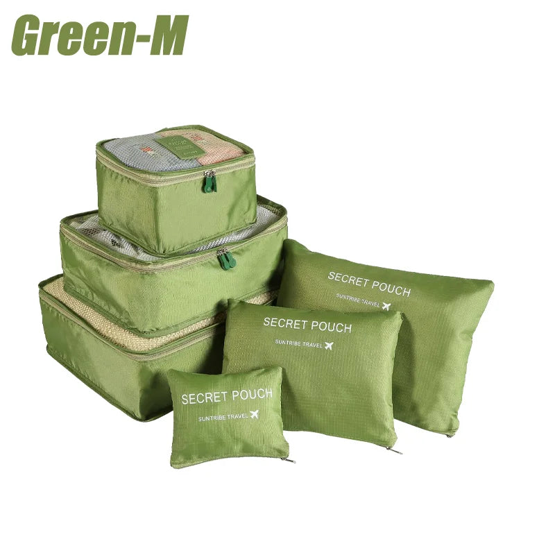 6-Piece Travel Storage Bag Set – Waterproof & Spacious/assorted colors al/tt