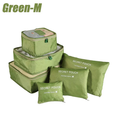 6-Piece Travel Storage Bag Set – Waterproof & Spacious/assorted colors al/tt