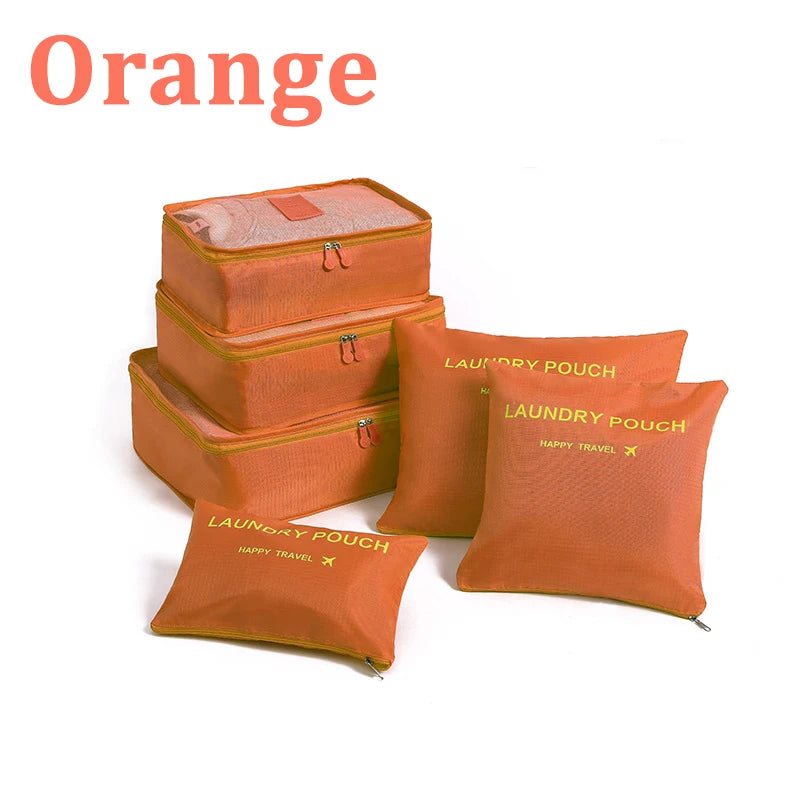 6-Piece Travel Storage Bag Set – Waterproof & Spacious/assorted colors al/tt