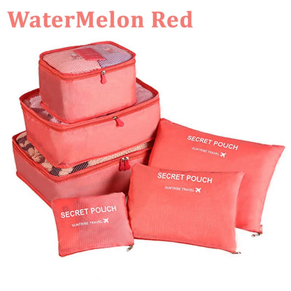 6-Piece Travel Storage Bag Set – Waterproof & Spacious/assorted colors al/tt