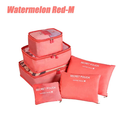 6-Piece Travel Storage Bag Set – Waterproof & Spacious/assorted colors al/tt
