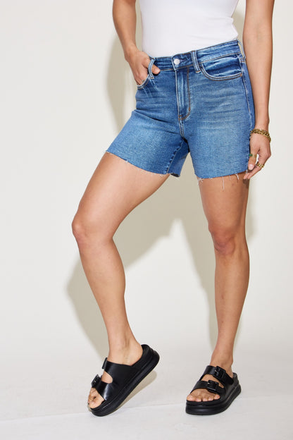 Judy Blue Full Size High Waist Slim Denim Shorts tt